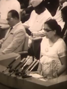 in 1976 Mrs. Sirimavo Bandaranaike gave a speech at the 5th Non Aligned Summit in Sri Lanka.
